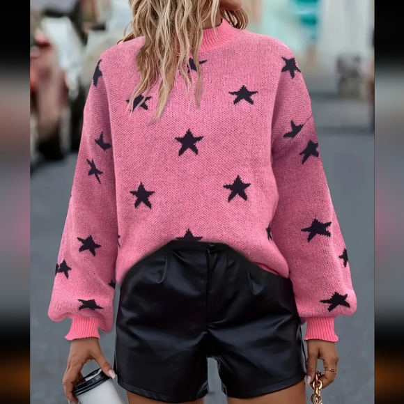 Star Pattern Crewneck Sweater (S/M, L/XL) (Packs of 6)